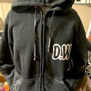 Custom dawgwater hoodie grey with white lettering
